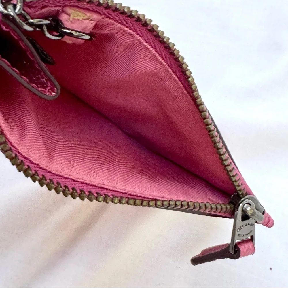 COACH Mini Skinny ID Case Shimmery Metallic Rose Pink F87077 - Picture 6 of 6